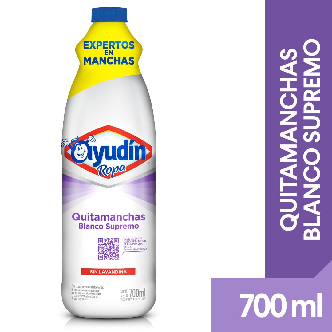 Quitamanchas Ayudín Blanco Supremo SIN Lavandina 700 Ml.