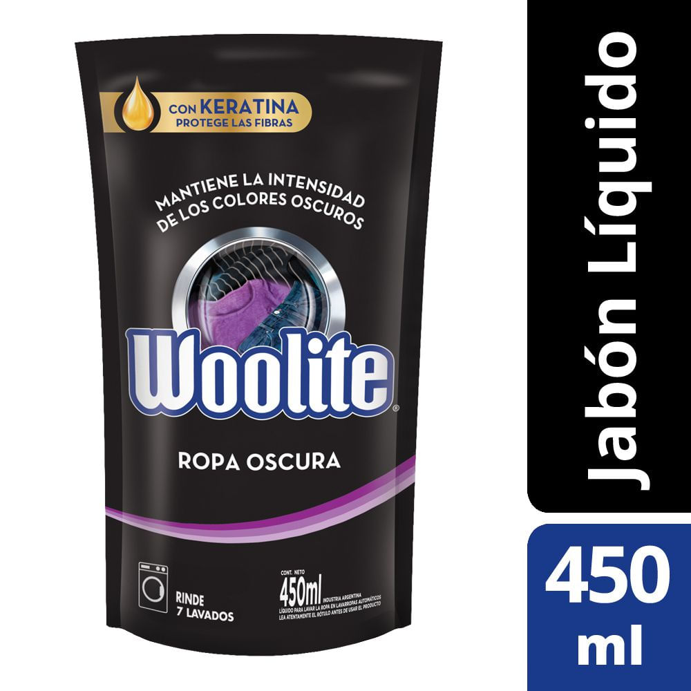 Jabón Líquido para Ropa Woolite Ropa Oscura Repuesto 450 Ml.
