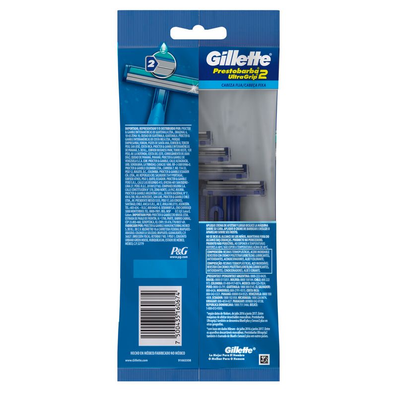 Gillette-Prestobarba-Ultragrip2-Maquina-de-Afeitar-Desechable-con-Cabezal-Fijo-5-Un_3
