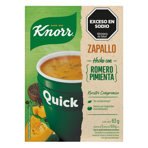 Sopa Instantánea KNORR QUICK Zapallo Romero Sobres 5 Un.