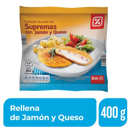 Suprema de Pollo DIA rellena de Jamón y Queso 400 Gr.