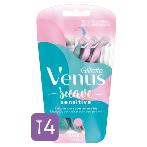 Maquinas de Afeitar Venus Simply 4 Un.