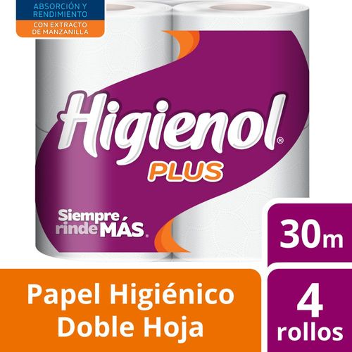 Papel Higienico Doble Hoja Con Manzanilla Higienol 4 Un