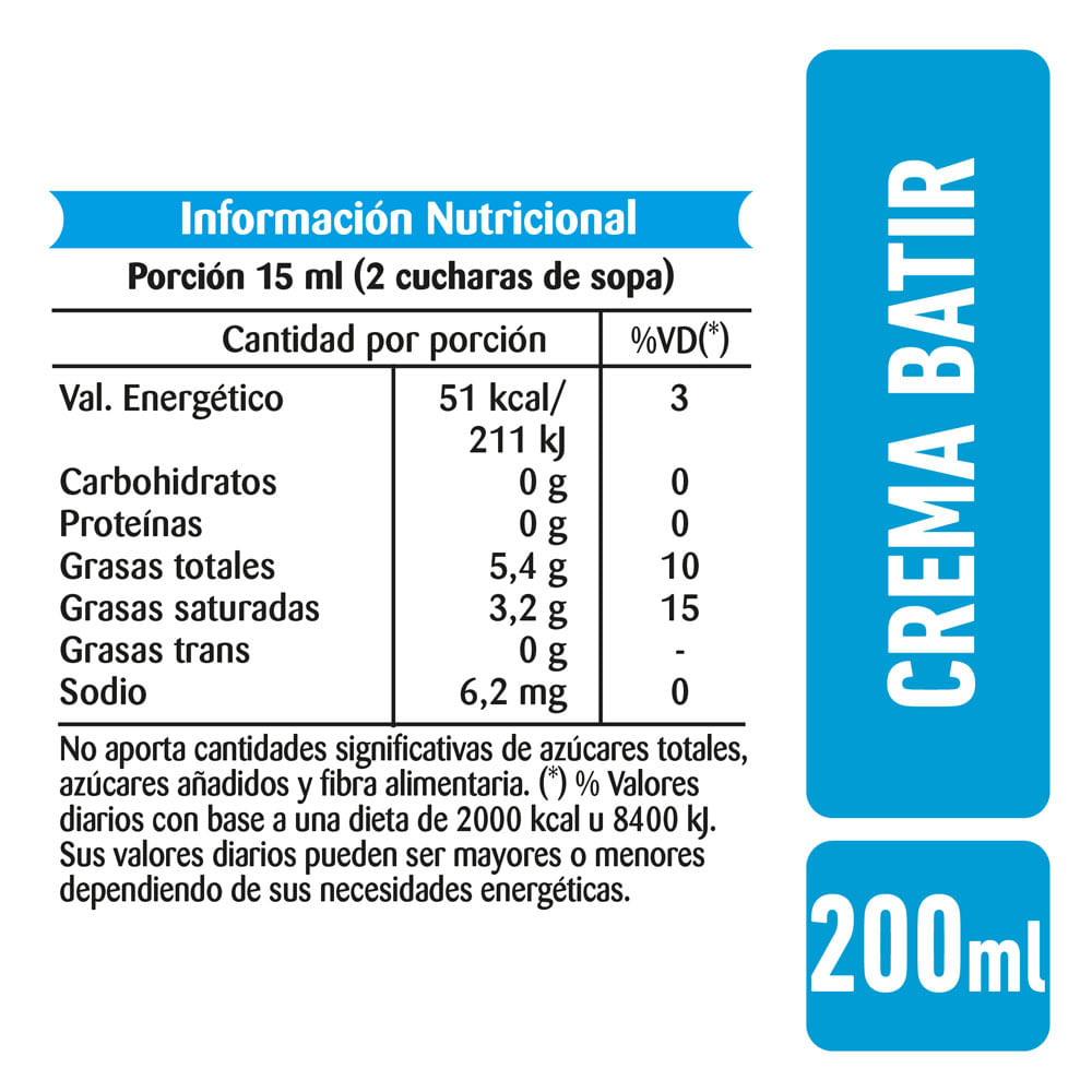 CREMA DE LECHE LA SERENISIMA 200ML