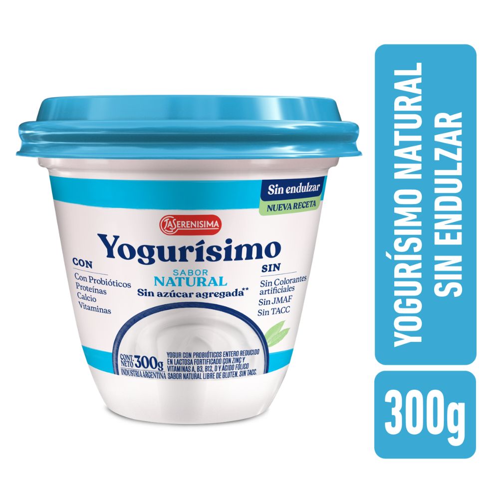 Yogur natural Endulzado Yogurisimo 190 gr.