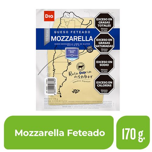 Queso Mozzarella Feteado DIA x 170 Grs