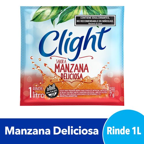 Jugo en Polvo Clight Manzana Deliciosa 7 Gr.