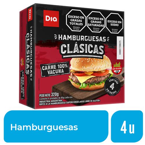 Hamburguesas de Carne Clásicas Dia x 4 Uds.