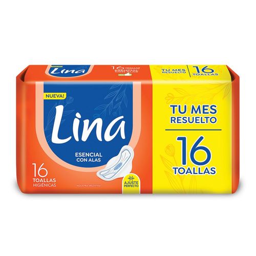 Toalla Higiénica Lina Esencial Con Alas x 16 Ud.