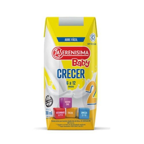 Leche Entera Infantil Baby Crecer 6 a 12 Meses La Serenisima 200 Ml.