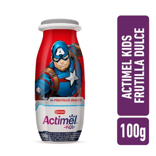 Leche Fermentada Kids Sabor Frutilla Dulce Actimel 100 Gr.