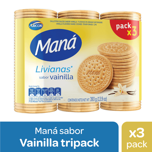 Galletitas Maná Vainilla 393 Gr.