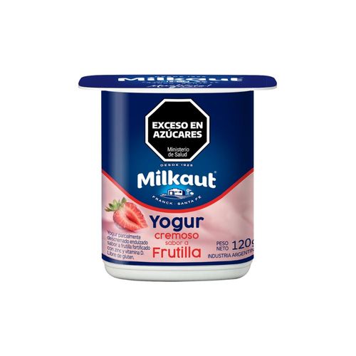 Yogur Cremoso Frutilla Milkaut 120 Gr.