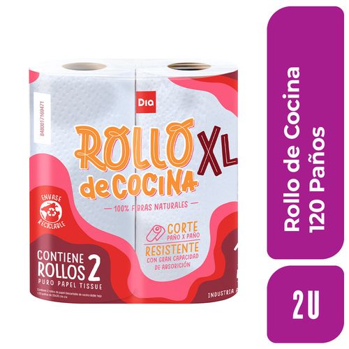 Rollo de Cocina 120 Paños 2 Ud.