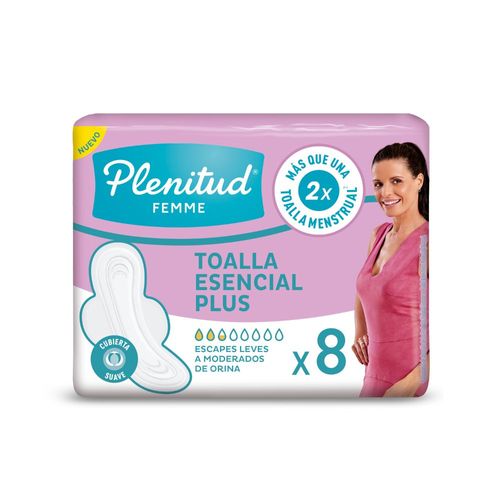 Toalla Plenitud Femme Esencial Plus x 8 Ud.