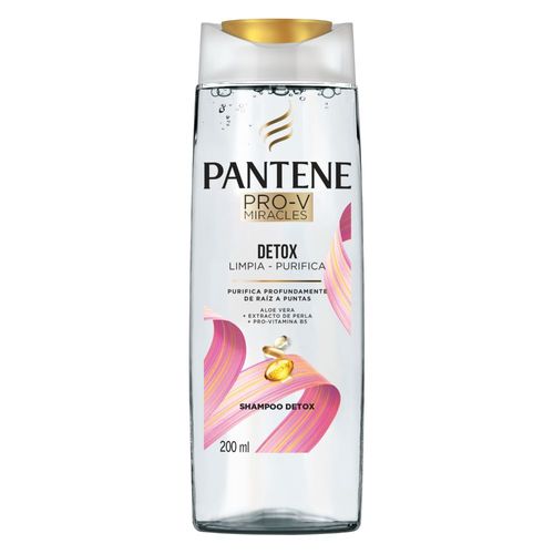 Shampoo Pro-V Miracles Detox Limpia Purifica Detox Pantene 200 Ml.