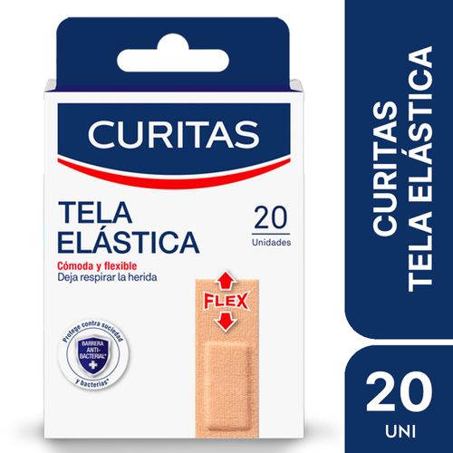 Apósitos Adhesivos Tela Elástica Ideal Para Heridas en Articulaciones Curitas x 20 Ud.