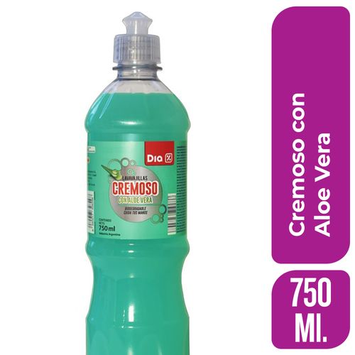 Detergente Lavavajillas DIA Cremoso con Aloe Vera 750 Ml.