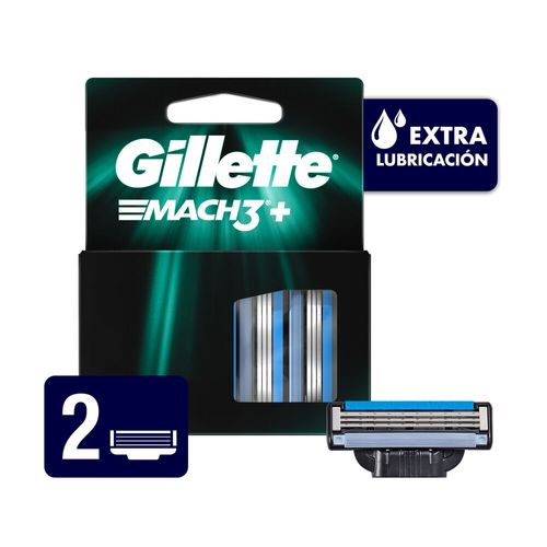 Gillette Mach3+ Repuestos de Afeitar 2 Ud.