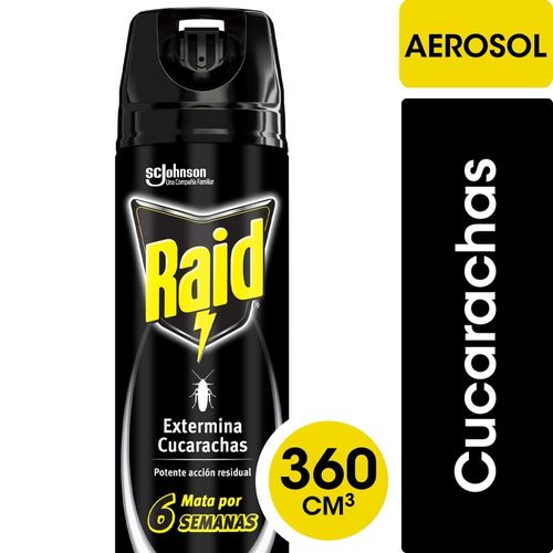 Insecticida Raid Exterminador Cucarachas en Aerosol 360 cc