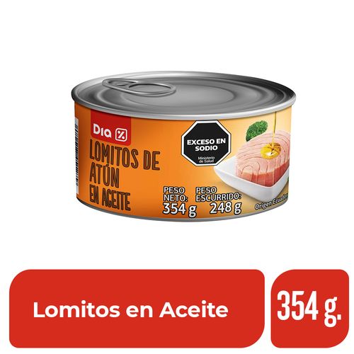 Lomitos de Atún en Aceite Dia 354 Gr.