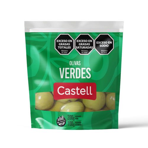 Aceituna Verde Castell doypack 90 Gr.