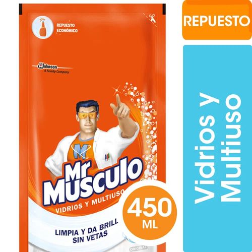 Limpiador Líquido Mr. Músculo Multiusos y Vidrios 450 Ml.