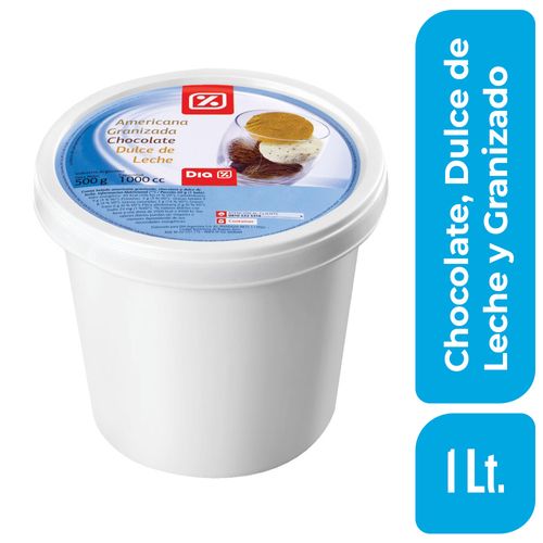 Helado DIA de Chocolate, Dulce de Leche y Granizado 1 Lt.