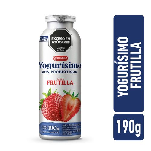 Yogur Bebible Frutilla Botella Yogurisimo 190 Gr.