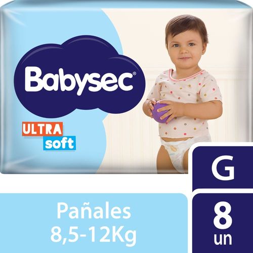 Pañales Babysec Ultrasoft Talle G X 8 Ud.