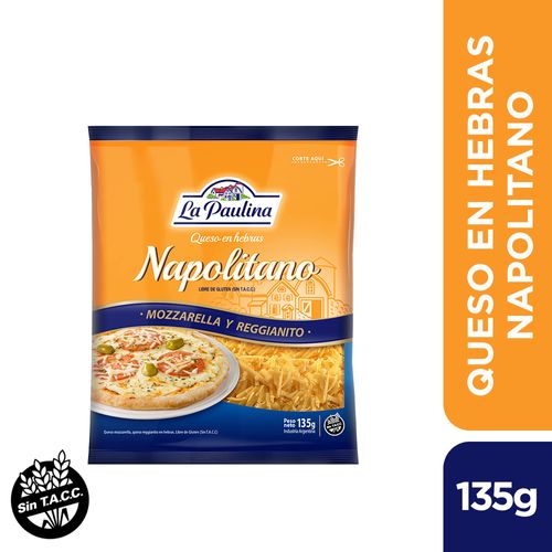 Queso en hebras Napolitano La Paulina 135 Gr.