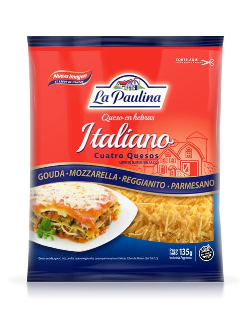 Queso en hebras Italiano La Paulina 135 Gr.