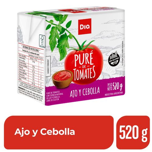 Puré de Tomate Dia Sabor Ajo Y Cebolla 520 Gr.