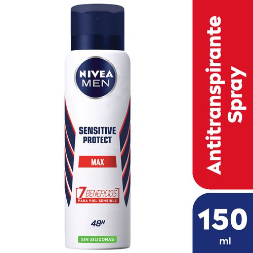 Desodorante Antitranspirante Nivea Men Sensitive Protect Max Sin Siliconas X 150 Ml.