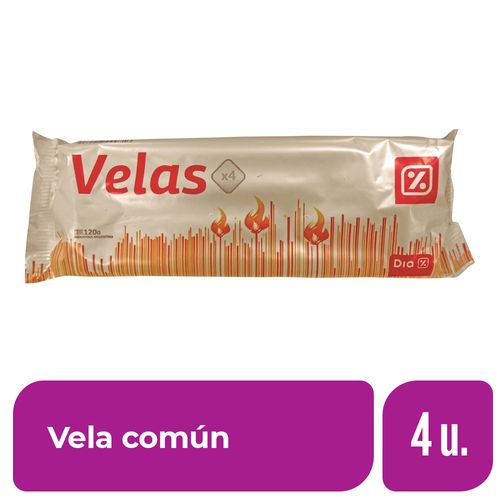 Vela Común DÍA 120 Gr. 4 Ud.