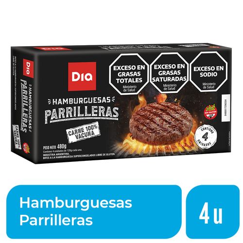 Hamburguesas de Carne Parrilleras Dia x 4 Uds.