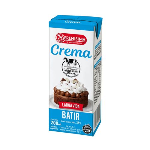 Crema Larga Vida La Serenísima 200 Ml.