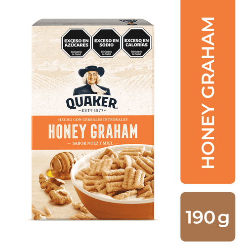 Cereales De Avena Sabor Nuez Y Miel Quaker Honey Gr.Raham X 190 Gr.