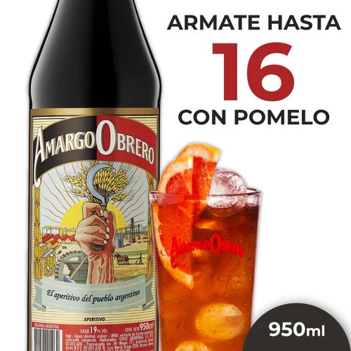 Aperitivo Amargo Obrero 950 Ml.