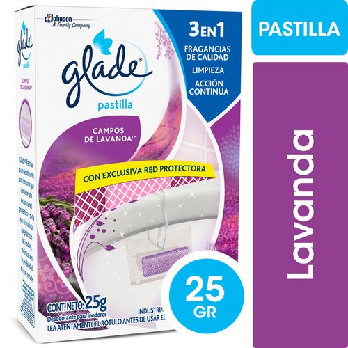 Pastilla para Inodoro Glade Campos de Lavanda 25 Gr.