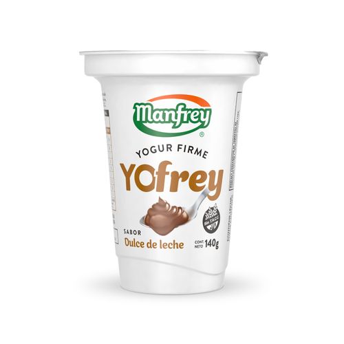 Yogur Entero Firme Manfrey Yofrey dulce de leche 140 Gr.