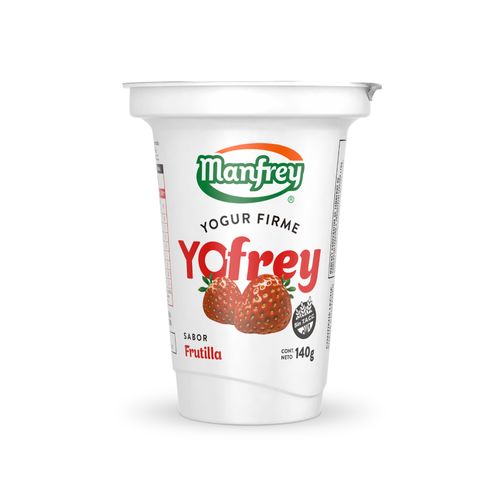 Yogur Entero Firme Manfrey Yofrey frutilla 140 Gr.