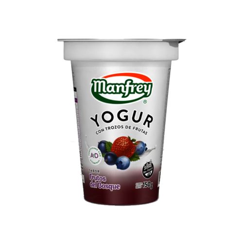 Yogur Entero Manfrey con Frutos del Bosque 150 Gr.