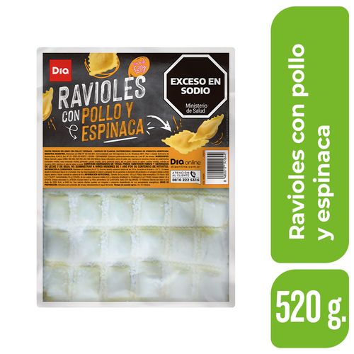 Ravioles DIA Pollo y Espinaca 520 Gr.