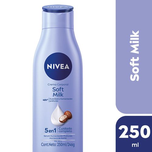 Crema Corporal Soft Milk 5 En 1 Suavidad Y Humectación Profunda Piel Seca Nivea X 250 Ml