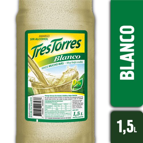 Aperitivo Amargo Tres Torres Blanco Limón 1,5 Lts.