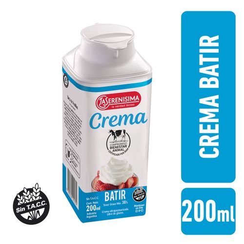 Crema para Batir La Serenísima 200 Ml.