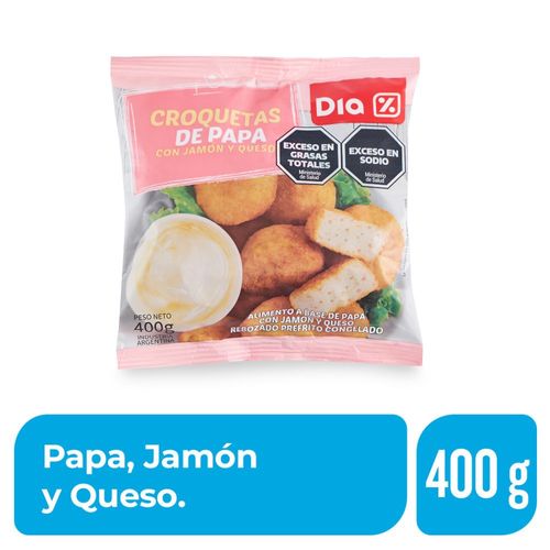 Croquetas de Papa, Jamón y Queso Dia 400 Gr.