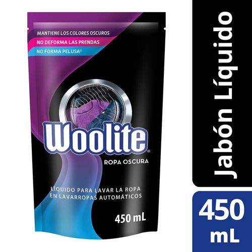 Jabón Liquido Para Ropa Fina y Oscura Doypack Woolite 450 Ml.