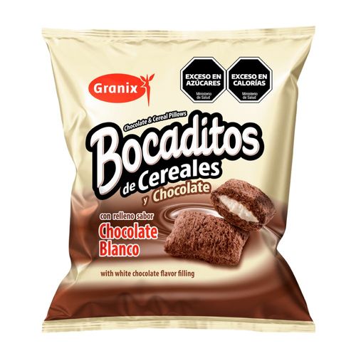 Bocaditos Rellenos Granix con Chocolate Blanco 180 Gr.